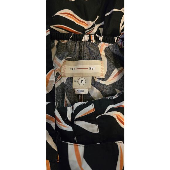 New Anthropologie x Hei Hei Palma Leaf Print Romper $118 Size Small Black - Picture 4 of 4